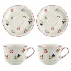 빌레로이앤보흐 쁘띠플로어 블랙퍼스트컵2p + 소서2p, 1세트