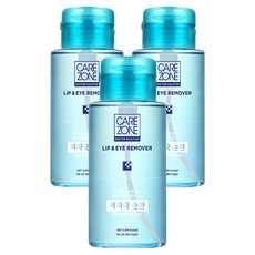 케어존 저자극 립 앤 아이리무버, 300ml, 3개