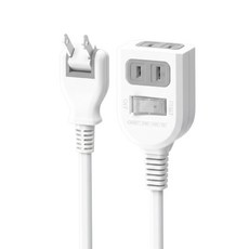 Dr.AV 聖岡科技 1開2插2P延長線 180度可轉向平貼式插頭, 90.9cm, 白色, 1個