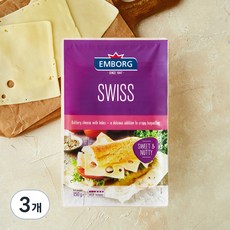엠보그 스위스 스타일 슬라이스 치즈, 150g, 3개, 1개입