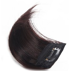 Hi-yuni 假髮片 5.5cm*10cm, 深棕色, 1組