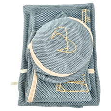 日式加厚雙層洗衣袋6件組 - 灰綠色, 1組