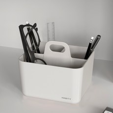 하비티 심플 모던 용품정리 펜트리 수납박스 S, 화이트, 2개