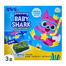 廣川海苔 碰碰狐 無調味海苔, 純粹原味, 無添加鹽, 不添加食用油, 無調味, 15g, 3盒