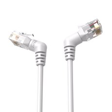 VEnTIOn 威迅 IBO系列 CAT6A 超六類雙彎頭可旋轉纖細高速網路線 0.5M 白色, 2條