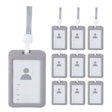 Momo商店 員工證門禁卡套掛繩, 灰色, 10套