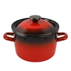 ELO IH爐適用Limited Edition紅色琺瑯深型雙耳鍋+鍋蓋組, 1組, 18cm, 紅色