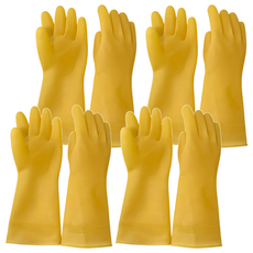 喜常來 高級橡膠手套, 22.86 x 40.64cm, 黃色, 4雙