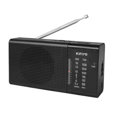 Kinyo AM/FM雙波段收音機 130 x 69 x 41mm 154g, RA-5513, Black, 1個