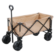 IRIS OHYAMA 愛麗思歐雅瑪 露營多功能摺疊手拉推車 ODW-980, 卡其色, 1個
