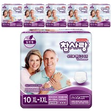참사랑 남녀공용 성인 팬티기저귀 일반형, 특대형, 10매입, 6개
