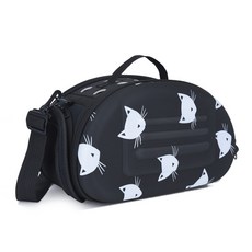 데이소이 고양이 냥냥 패턴 이동가방, 네이비, 1개