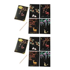 Allode 明信片迷你刮畫 4款 x 2張組合, 1套, TYPE03 動物