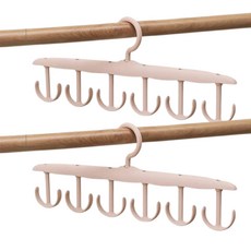 Cozywell 帽子皮帶領帶掛架 衣架 12鉤, 2個, 粉紅色