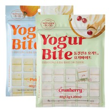 원더푸드 반려동물 요거바이트 동결건조간식, 혼합맛(호박/크랜베리), 80g, 1세트