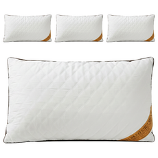 抗菌防蟎飯店枕 經典金邊, 白色, 4個, 45 x 74cm