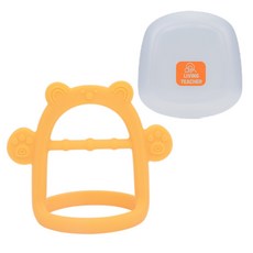 BEBEPICK 小熊手環固齒器+收納盒, 無奶嘴, 橘色(腕戴式)