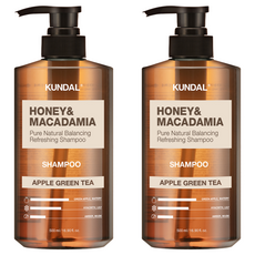 KUNDAL 昆黛爾 蜂蜜澳洲堅果香氛洗髮乳 蘋果綠茶香, 500ml, 2瓶