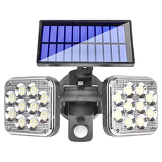 太陽能COB高亮感應庭院燈 20W 3.7V, 1個, 黑色