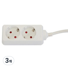 스마토 보급형 멀티탭 2구 NM2-03, 3개, 화이트, 2.7m