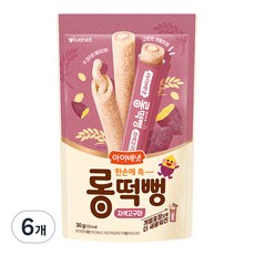 아이배냇 유아용 롱떡뻥 씰과자, 6개, 30g, 자색고구마맛