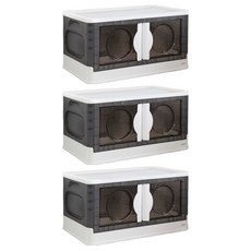 Leto 雙開式3門可折疊收納箱, 白色, 3個