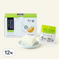 한둘 명인이 국산콩으로 만든 한끼 두부 부침용, 120g, 12팩