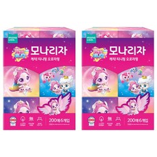 모나리자 캐치!티니핑 오로라핑 미니 미용 갑티슈 2겹, 200매, 12개