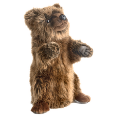 HANSA TOY 棕熊手偶，絨毛填充玩具，五歲以上適用, 1個, 1