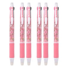 산리오 지워지는 마이멜로디 3색 볼펜 0.7mm, 핑크, 6개