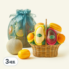 온브릭스 과일바구니 6종 중형 2호 3.65kg + 보자기, 3세트