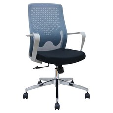 收納王妃 人體工學辦公椅 EL-60，高密度泡棉坐墊，固定式弧形扶手, 101~107 x 62 x 50cm, 藍色