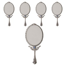 miro line 奢華立體方塊錫製手拿鏡 中型, 銀色, 5個