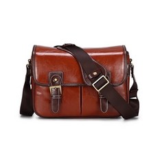 블루스퀘어 전문 카메라용 가죽 숄더백 CB-A09, 갈색, 1개