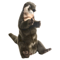 HANSA TOY 水獺手偶, 絨毛填充玩具，聚酯棉花材質, 1個