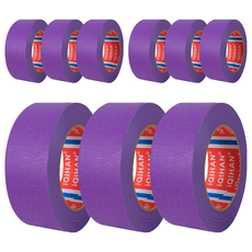 iQIHAN 다다 칼라 마스킹 종이테이프 25mm x 15m, 퍼플, 9개