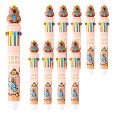 쁘띠양 水豚10色原子筆, 款式1, 10個