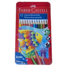 파버카스텔 수채색 연필 틴 케이스, 12색, 1개