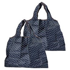 FIFIOO HOMEGOODS 超質感厚實環保購物袋 - 深藍Y字, 58 x 40 x 26cm, 2個