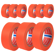 iQIHAN 彩色遮蔽紙膠帶 25mm x 15m, 9個, 橘色