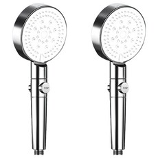 咪咪購物 浴室可調節蓮蓬頭 八檔 銀色 多段水流模式, 2支