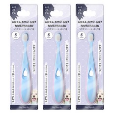 DING DONG PET 寵物超細軟毛牙刷 S, 藍色, 3支