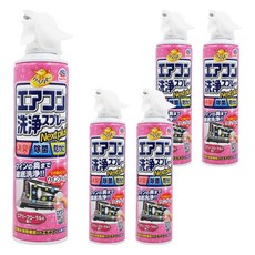 興家安速 冷氣清潔劑 粉色花香, 日本原裝進口, 強力去汙, 深層清潔, 99.9%抑菌, 420ml, 5瓶