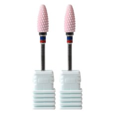 May Brown 高級陶瓷美甲鑽頭專業美甲鑽凝膠去除 No.03 C19-et009, 粉色, 2個