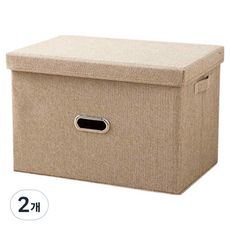 코드86 접이식 옷수납 리빙박스, 베이지, 2개