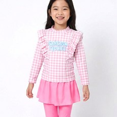 꼬꼬마슈 여아용 치마 래쉬가드 긴팔 수영복 하이웨스트 반바지 레깅스 레쉬가드 kd32011