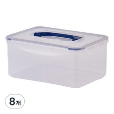 ecosense 조아락 직사각 밀폐용기, 8개, 3L