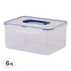 ecosense 조아락 직사각 밀폐용기, 6개, 4.3L