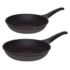 Theater鑄造鍋具 2種組, 深棕色, 平底鍋 20cm+26cm, 1組