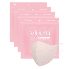 viuum 에코 브리즈 새부리형 마스크 대형 KF94, 25개입, 4개, 핑크